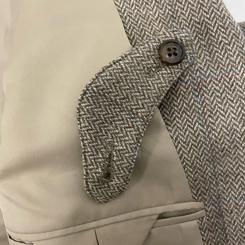 Mills Touché‎ Hand Tailored in Japan Wool Herringbone Jacket Size 41 R